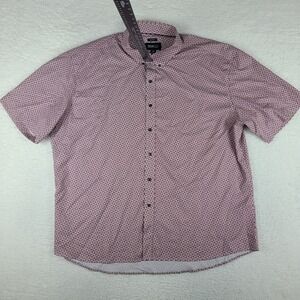 Kenneth Cole Shirt Mens 3X Red Slim Fit Casual Awearness Button‎ Up Short Sleeve